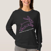 Roze wreedheid-vrij in Leaps & Bounds Hare T-shirt (Voorkant)