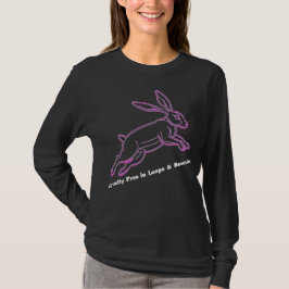 Roze wreedheid-vrij in Leaps & Bounds Hare T-shirt