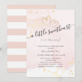 Roze x Gold Lieverd virtueel Baby shower Kaart (Voorkant / Achterkant)