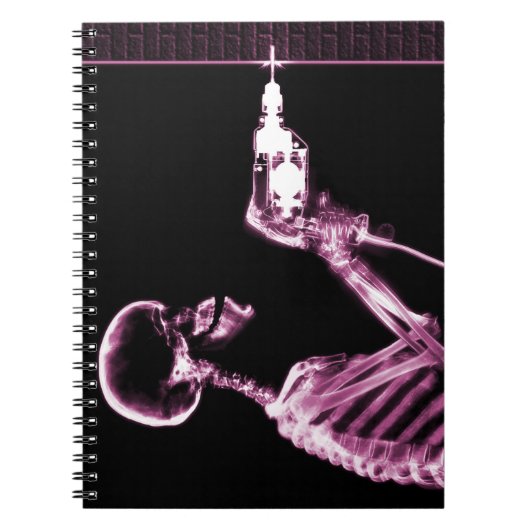 Roze X-Ray Skeletbouwer Notitieboek (Voorkant)