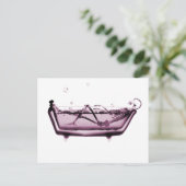 Roze X-Ray Skeleton in Bath Tub Briefkaart (Staand voorkant)
