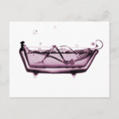 Roze X-Ray Skeleton in Bath Tub Briefkaart (Voorkant)
