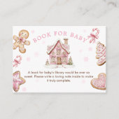 Roze Xmas Cookie Baby shower Boek voor Baby Kaart (Voorkant)