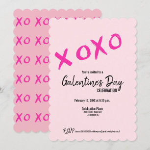 Roze XOXO Cute Galentine Day Party Kaart