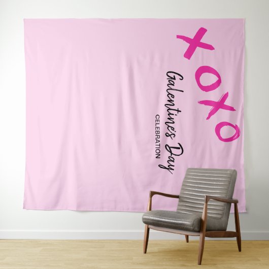 Roze XOXO Galentine's Dag Viering Wandkleed (In Situ (horizontaal))