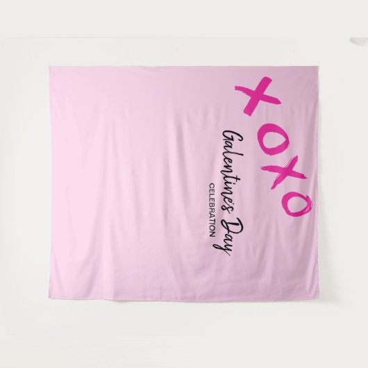 Roze XOXO Galentine's Dag Viering Wandkleed (Voorkant (horizontaal))