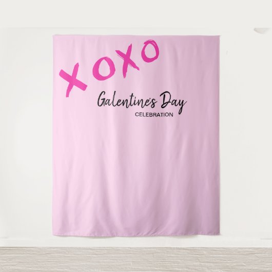 Roze XOXO Galentine's Dag Viering Wandkleed (Voorkant)
