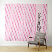 Roze XOXO Galentine's Day foto achtergrond op maat Wandkleed (In Situ (horizontaal))