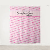 Roze XOXO Galentine's Day foto achtergrond op maat Wandkleed (Voorkant)