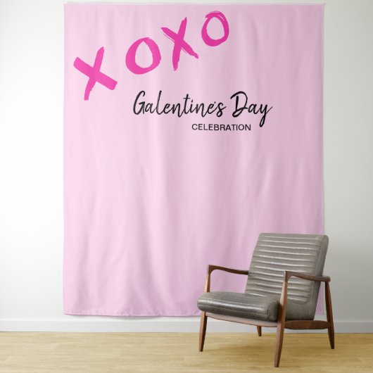Roze XOXO Galentine's Day-viering Wandkleed (In situ)