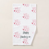 Roze "XOXO" harten Gelukkige Valentijnsdag Bad Handdoek (Handdoek)