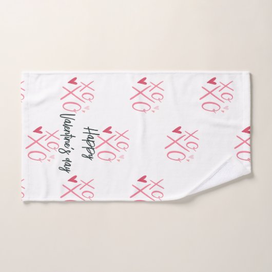 Roze "XOXO" harten Gelukkige Valentijnsdag Bad Handdoek (Handdoek)