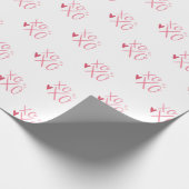 Roze "XOXO" harten Gelukkige Valentijnsdag Cadeaupapier (Hoek)