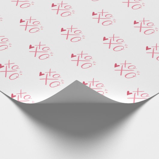 Roze "XOXO" harten Gelukkige Valentijnsdag Cadeaupapier (Hoek)