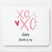 Roze "XOXO" harten Gelukkige Valentijnsdag Muismat (Voorkant)
