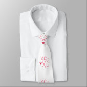 Roze "XOXO" harten Gelukkige Valentijnsdag Stropdas (Gebonden)