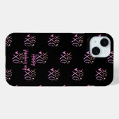 Roze "XOXO" Harten Happy Valentijnsdag Zwart Case-Mate iPhone Case (Achterkant (horizontaal))