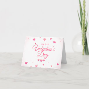 Roze "XOXO"Hartjes Gelukkige Valentijnsdag Kaart