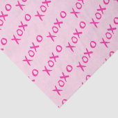 Roze XOXO-knuffels en -kussens herhalen Valentijns Tissuepapier (Detail)