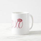 Roze XOXO Kusjes Koffiemok (Voorkant rechts)