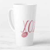 Roze XOXO Kusjes Latte Mok (Linkerhoek)