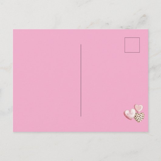Roze XOXO Leopard Print Hearts Briefkaart (Achterkant)