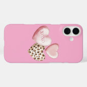 Roze XOXO Leopard Print Hearts Case-Mate iPhone Case (Achterkant (horizontaal))