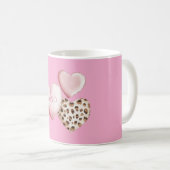 Roze XOXO Leopard Print Hearts Koffiemok (Voorkant rechts)