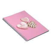 Roze XOXO Leopard Print Hearts Notitieboek (Rechterzijde)