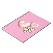 Roze XOXO Leopard Print Hearts Notitieboek (Linkerzijde)