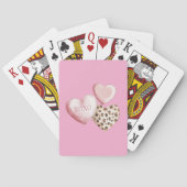 Roze XOXO Leopard Print Hearts Pokerkaarten (Achterkant)