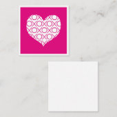 Roze xoxo notitiekaartje (Voorkant / Achterkant)