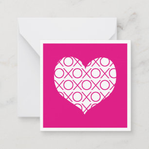 Roze xoxo notitiekaartje