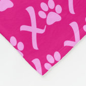 Roze XOXO Paw Print Blanket geweldig voor honden Fleece Deken (Hoek)