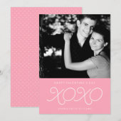 Roze XOXO Valentijnsdag fotokaarten Feestdagenkaart (Voorkant / Achterkant)