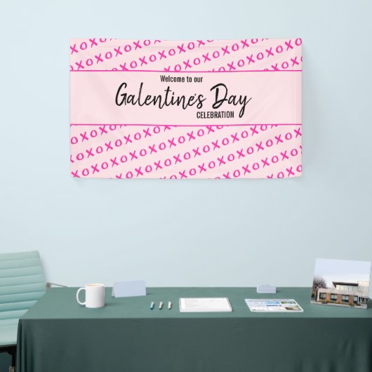 Roze XOXO Welkom Galentine Dag Spandoek (Beurs)