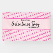 Roze XOXO Welkom Galentine Dag Spandoek (Horizontaal)