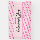 Roze XOXO Welkom Galentine Dag Spandoek (Verticaal)