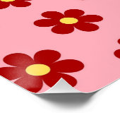 Roze Y2K Bold Wildflower Levendige Spring Art Perfect Poster (Hoek)