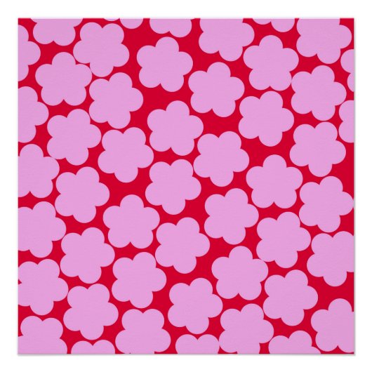 Roze Y2K Bold Wildflower Levendige Spring Art Perfect Poster (Voorkant)