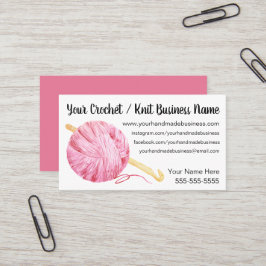 Roze Yarn Crochet Visitekaartje