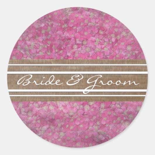 Roze Yarrow Elegant Stickers (Voorkant)