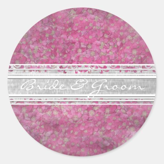 Roze Yarrow Elegant Stickers (Voorkant)