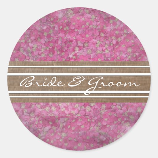 Roze Yarrow Elegant Stickers (Voorkant)