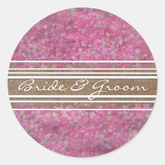 Roze Yarrow Elegant Stickers (Voorkant)