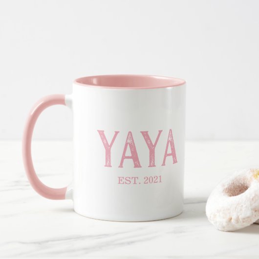 Roze YaYa Jaar ingesteld Mok (Met donut)