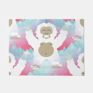 roze yeti doormat deurmat