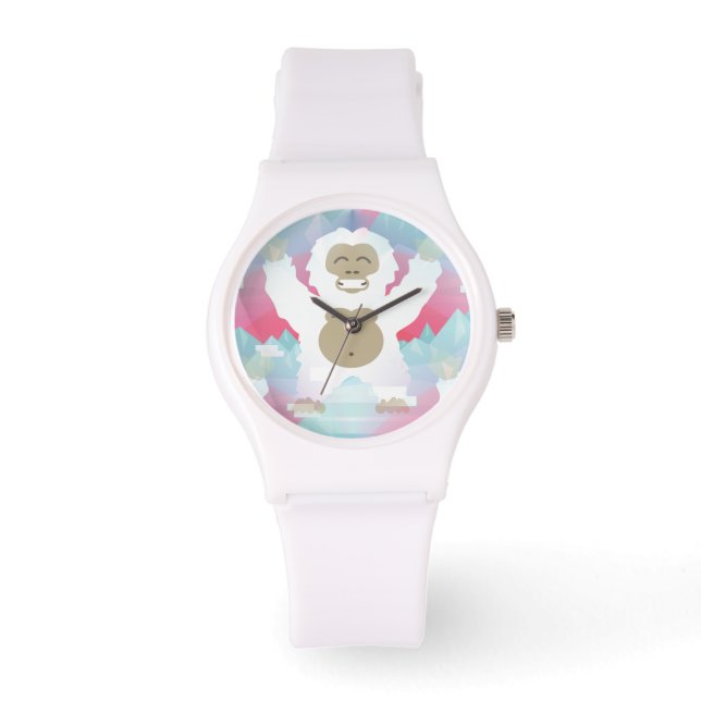 roze yeti horlogejuwelen horloge (Voorkant)
