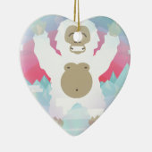 roze yeti keramisch ornament (Rechts)