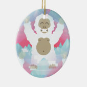 roze yeti keramisch ornament (Rechts)